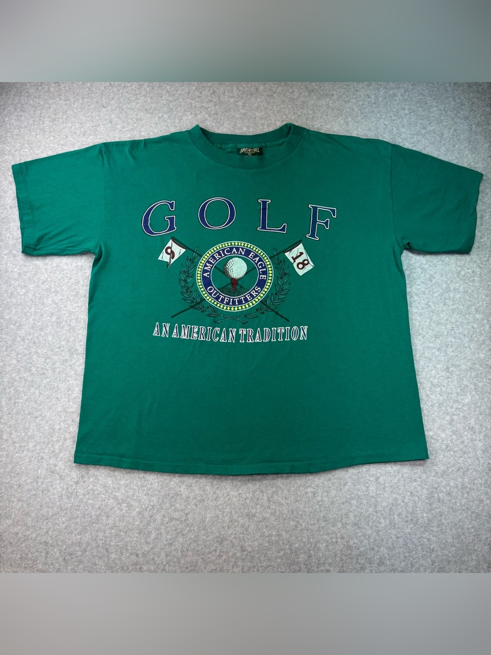 Vintage American Eagle Outfitters Single Stitch Green Golf Graphic Tee size XL